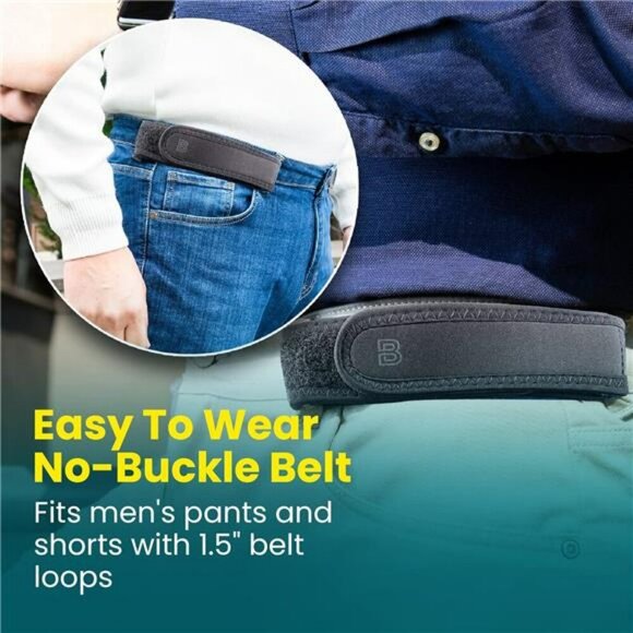 BeltBro Pro No Buckle Belt Men Women Elastic Invisible Adjustable TSA Safe - Picture 4 of 8